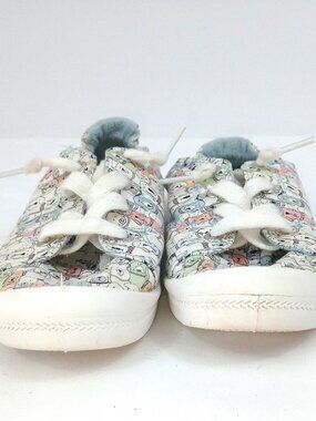 Skechers BOBS Dog Print Sneakers Women’s 6.5 Memory Foam Cute Casual Lace Up